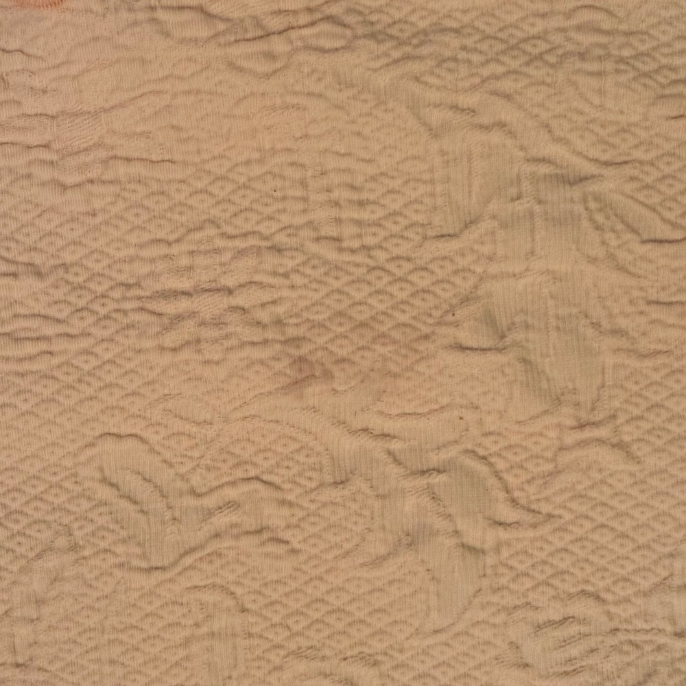 1.a.0.0.7.j Pink Peach Matelasse Bedspread Coverlet Floral Scalloped Vtg Style